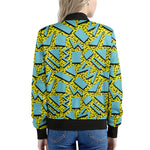 Retro Funky Pattern Print Women's Bomber Jacket