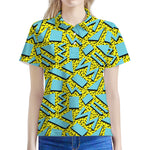 Retro Funky Pattern Print Women's Polo Shirt