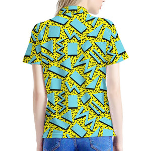 Retro Funky Pattern Print Women's Polo Shirt