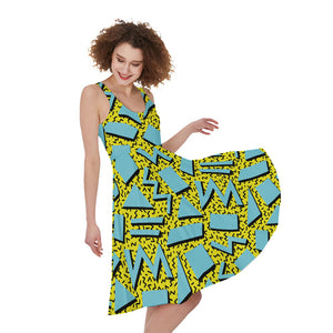 Retro Funky Pattern Print Women's Sleeveless Dress