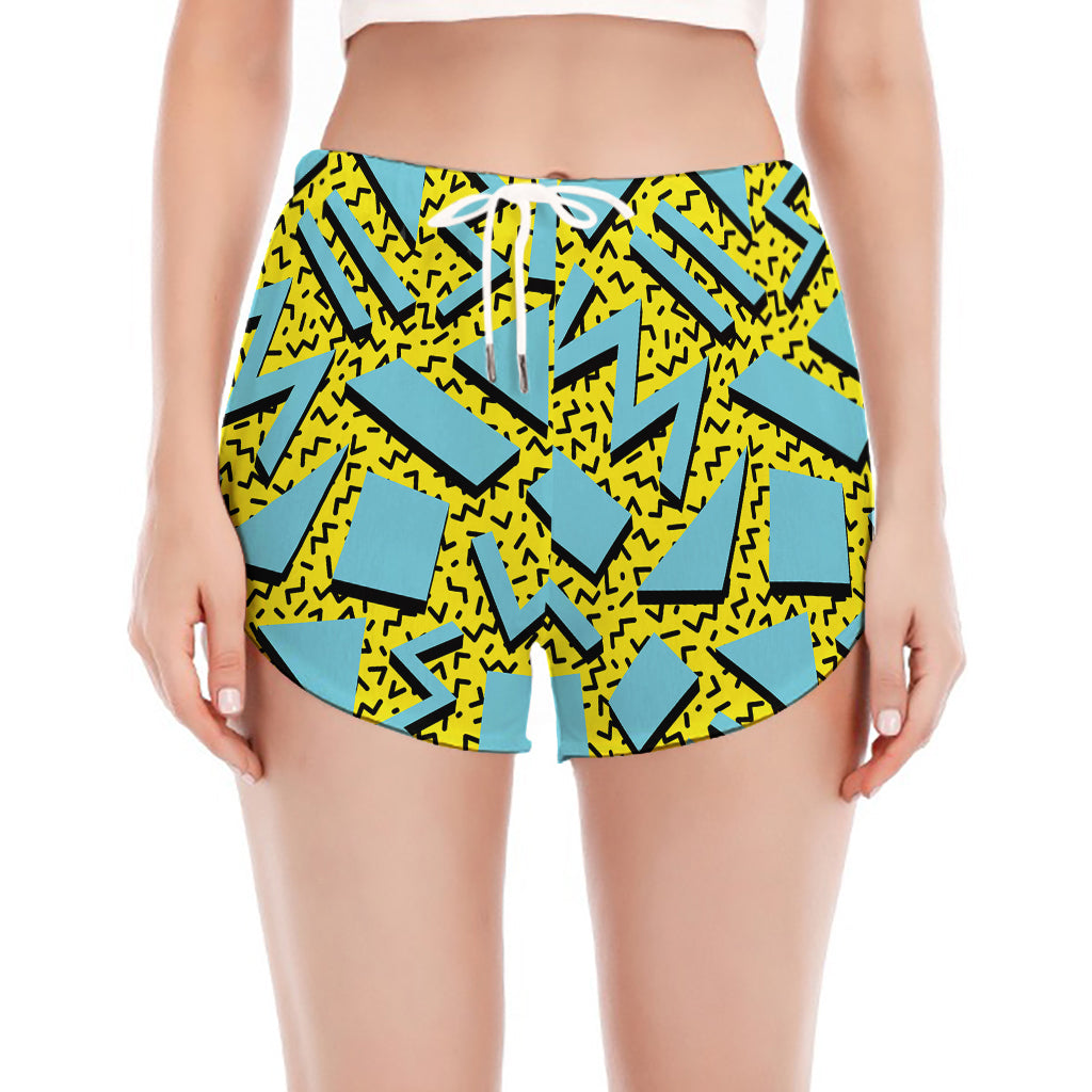 Retro Funky Pattern Print Women's Split Running Shorts