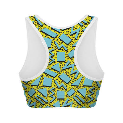 Retro Funky Pattern Print Women's Sports Bra