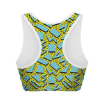 Retro Funky Pattern Print Women's Sports Bra