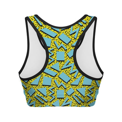 Retro Funky Pattern Print Women's Sports Bra