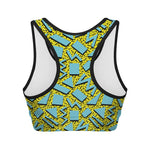 Retro Funky Pattern Print Women's Sports Bra