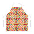 Retro Geometric Rounded Square Print Adjustable Apron