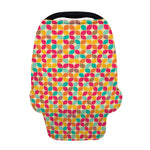 Retro Geometric Rounded Square Print Baby Seat Cover