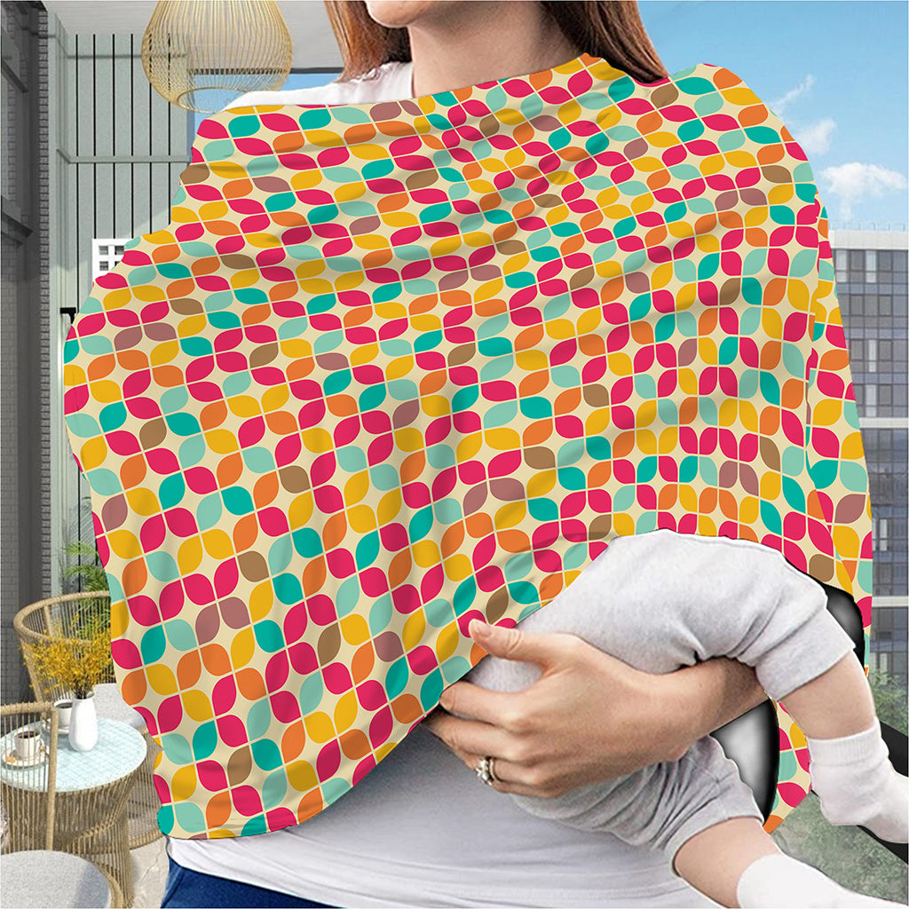 Retro Geometric Rounded Square Print Baby Seat Cover