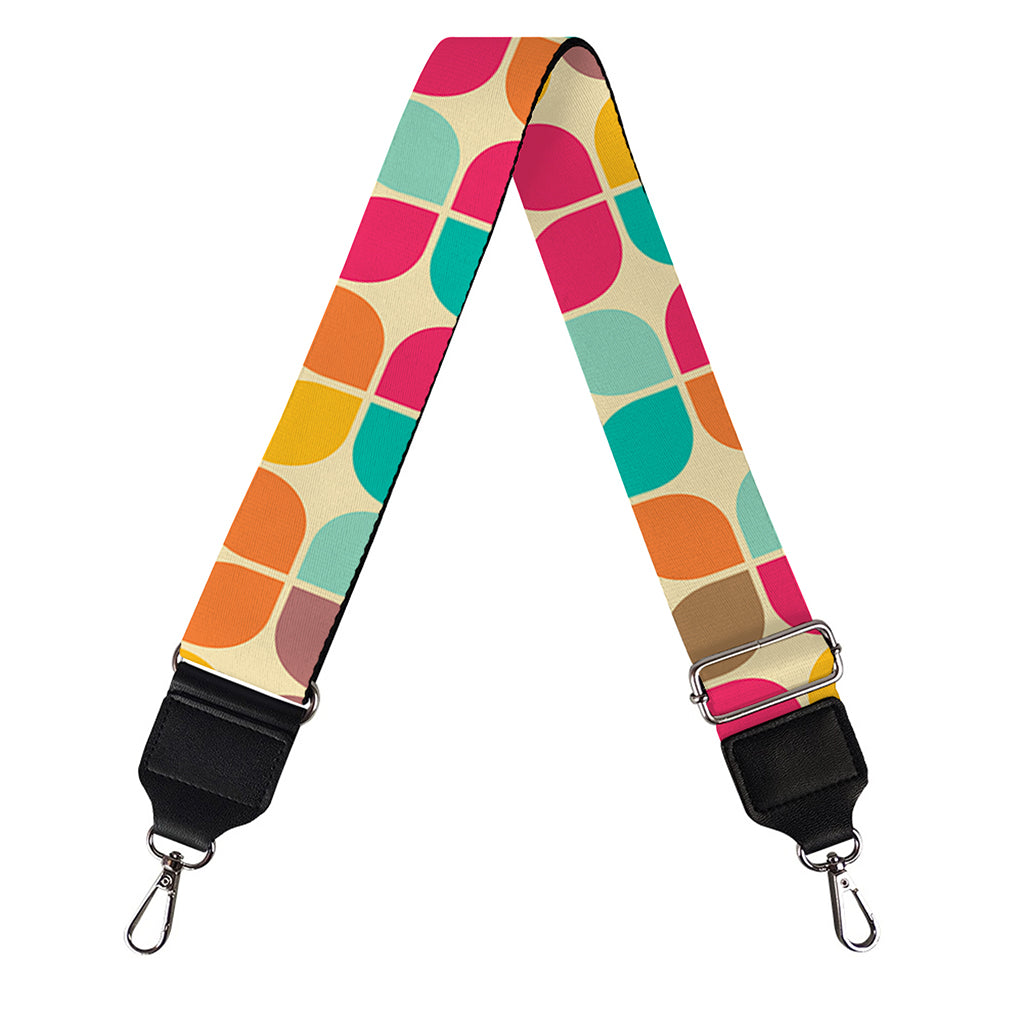 Retro Geometric Rounded Square Print Bag Strap
