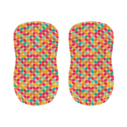 Retro Geometric Rounded Square Print Bar Stool Covers