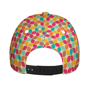 Retro Geometric Rounded Square Print Baseball Cap