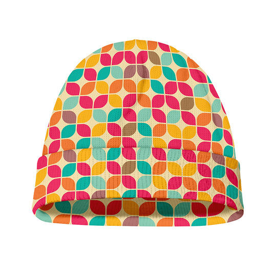 Retro Geometric Rounded Square Print Beanie
