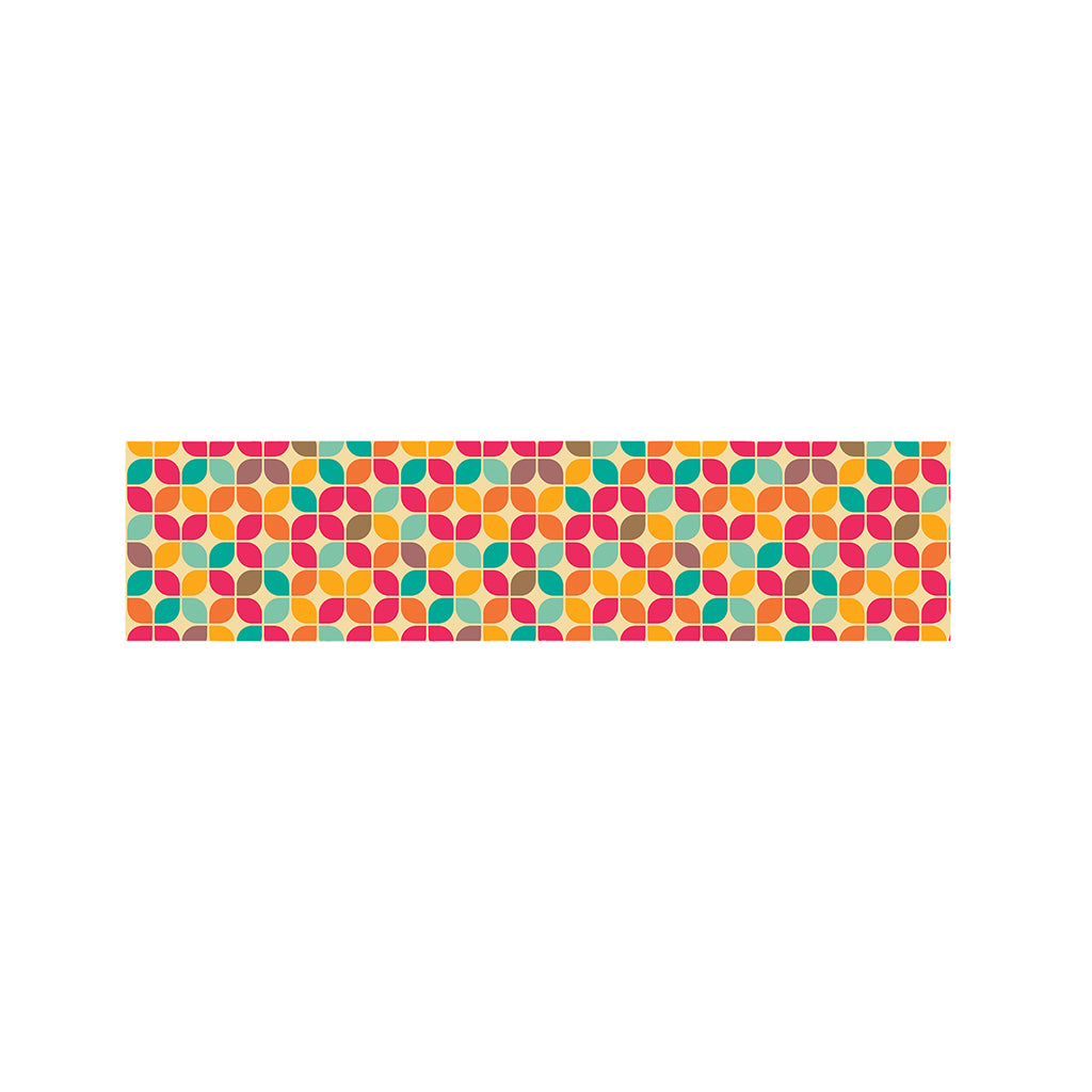 Retro Geometric Rounded Square Print Bed Runner