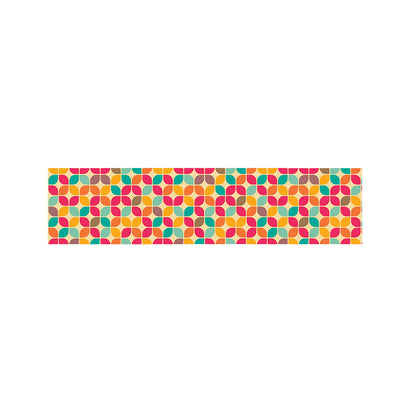 Retro Geometric Rounded Square Print Bed Runner