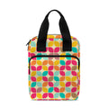Retro Geometric Rounded Square Print Bible Tote Bag