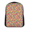Retro Geometric Rounded Square Print Casual Backpack
