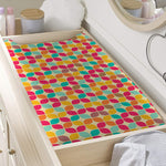 Retro Geometric Rounded Square Print Changing Pad Cover