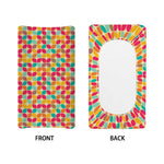 Retro Geometric Rounded Square Print Changing Pad Cover
