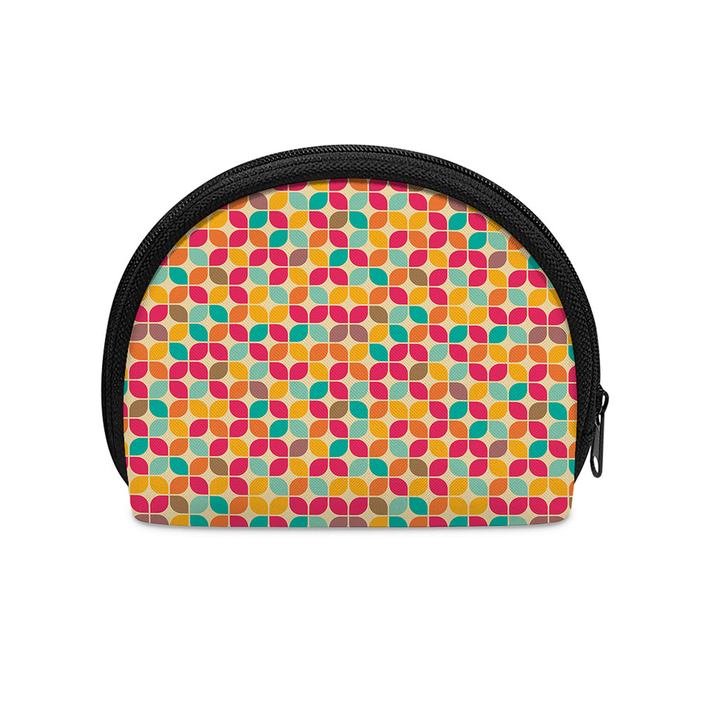 Retro Geometric Rounded Square Print Coin Purse