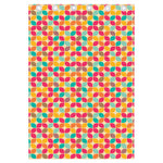 Retro Geometric Rounded Square Print Curtain