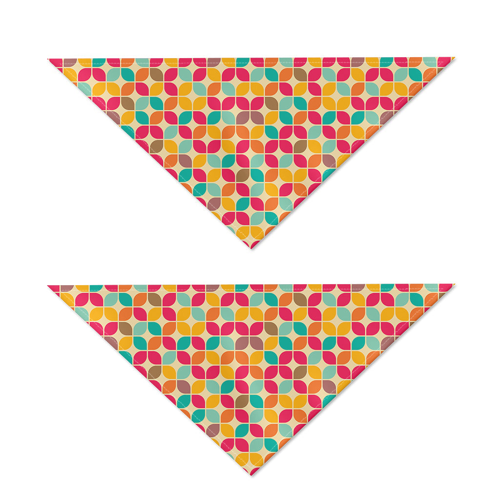 Retro Geometric Rounded Square Print Dog Bandana