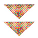 Retro Geometric Rounded Square Print Dog Bandana