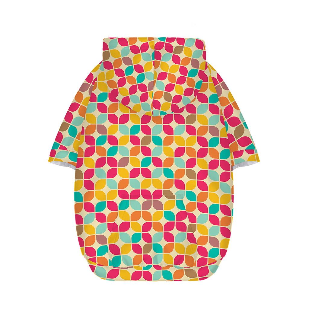 Retro Geometric Rounded Square Print Dog Zip Up Hoodie