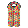 Retro Geometric Rounded Square Print Double Neoprene Wine Tote
