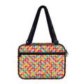 Retro Geometric Rounded Square Print Double Strap Bible Bag