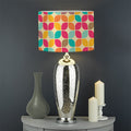 Retro Geometric Rounded Square Print Drum Lamp Shade