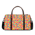 Retro Geometric Rounded Square Print Duffel Bag