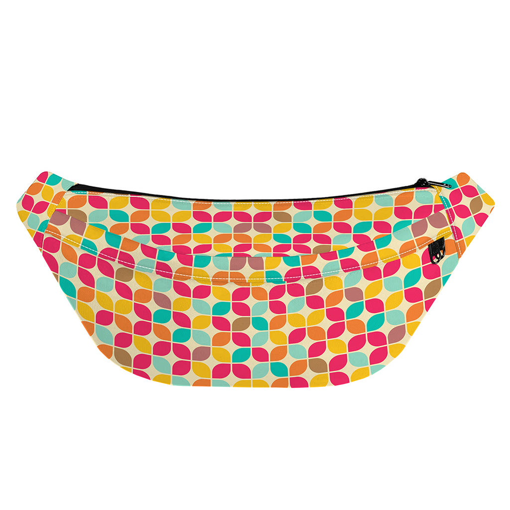 Retro Geometric Rounded Square Print Fanny Pack