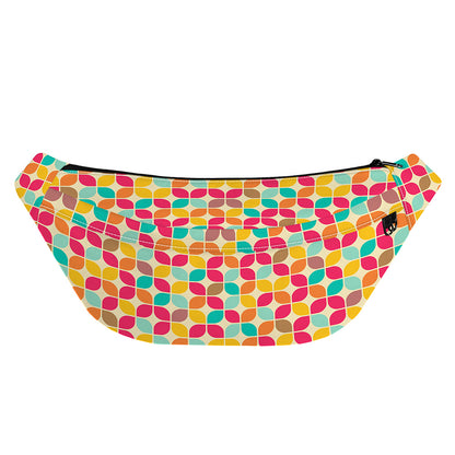 Retro Geometric Rounded Square Print Fanny Pack
