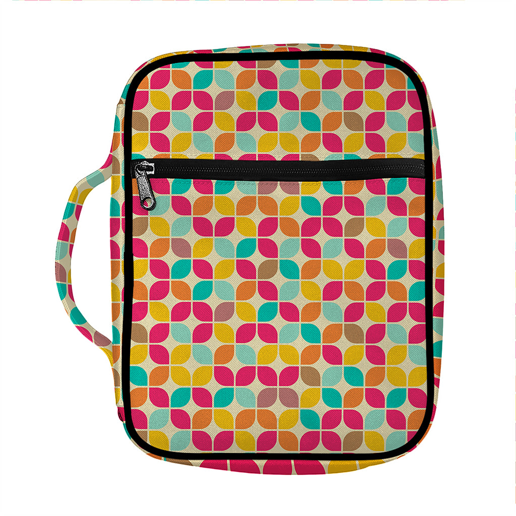 Retro Geometric Rounded Square Print Front Pocket Bible Bag