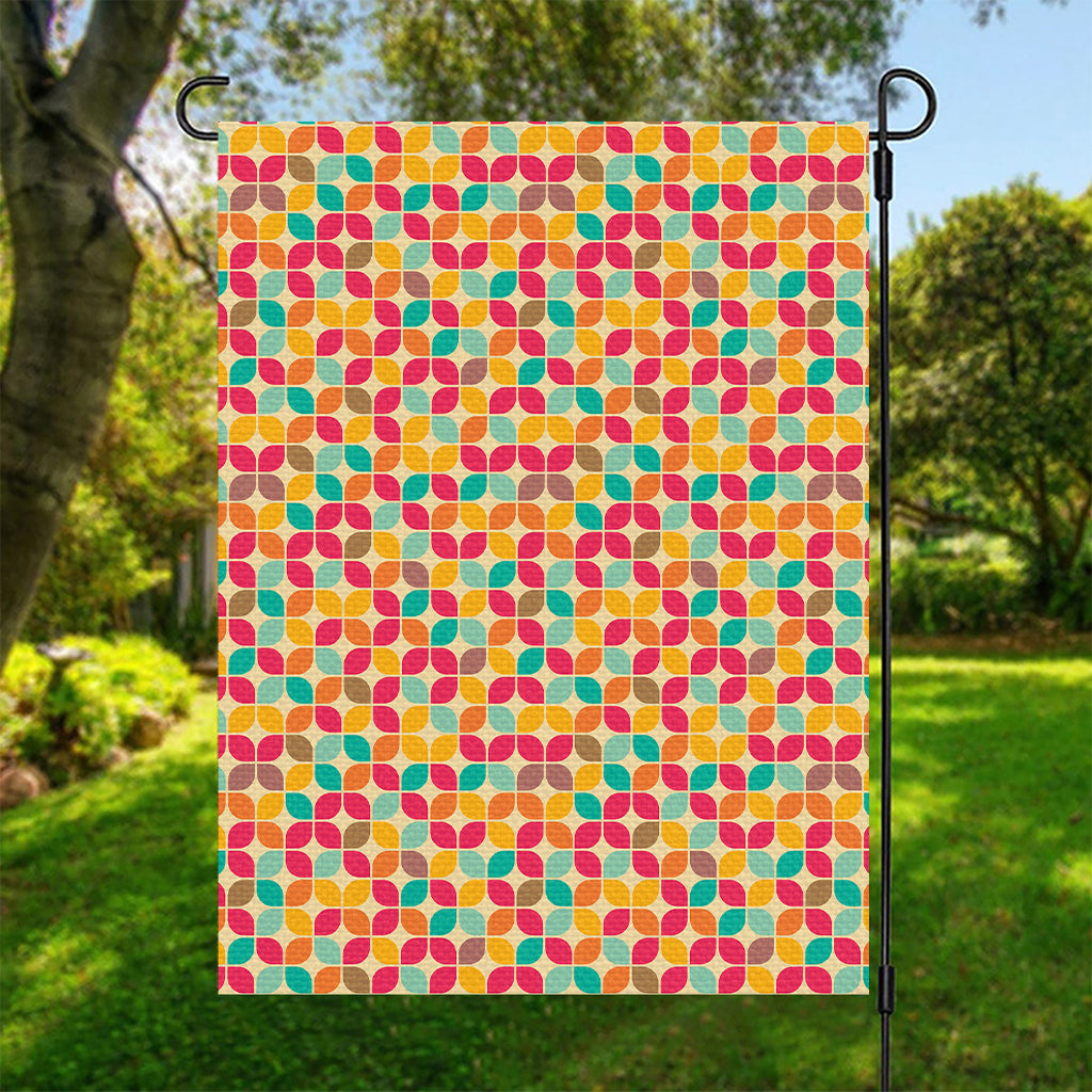 Retro Geometric Rounded Square Print Garden Flag