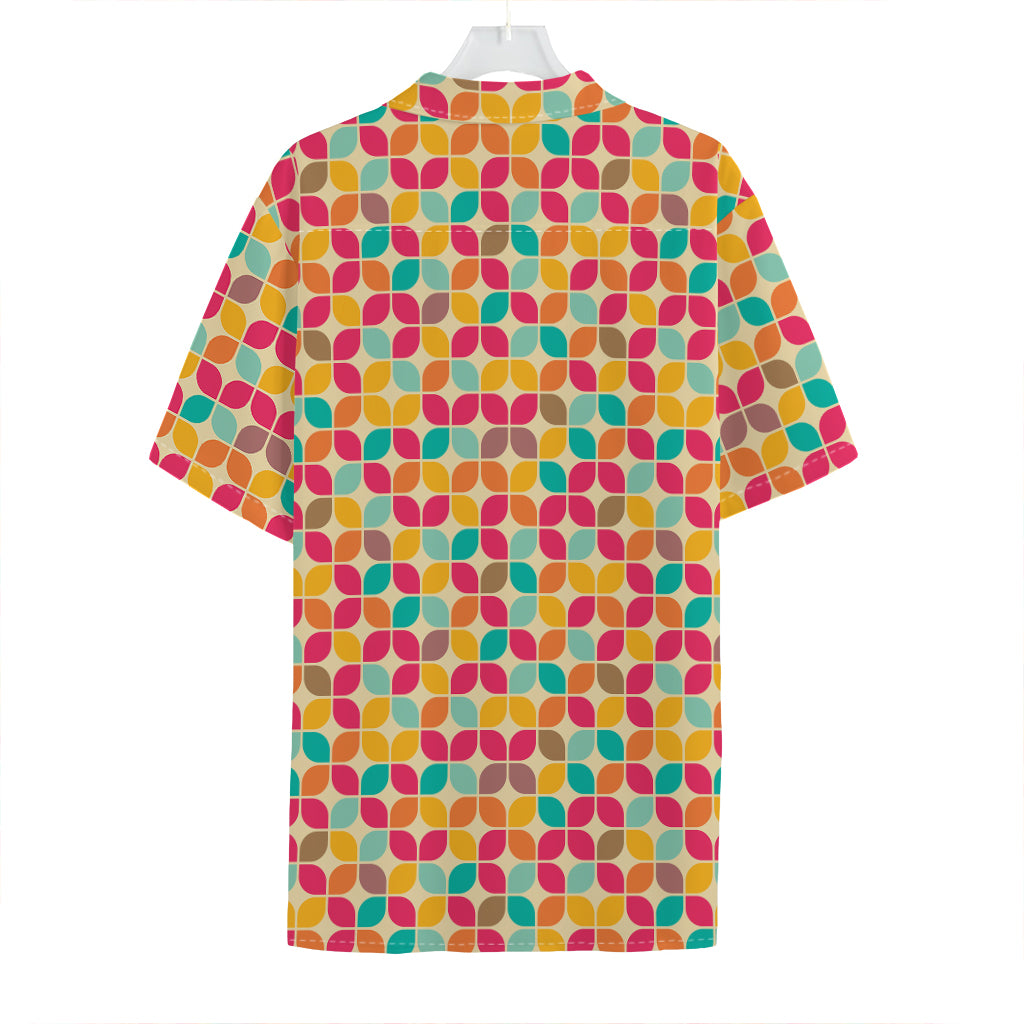 Retro Geometric Rounded Square Print Hawaiian Shirt