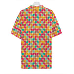 Retro Geometric Rounded Square Print Hawaiian Shirt