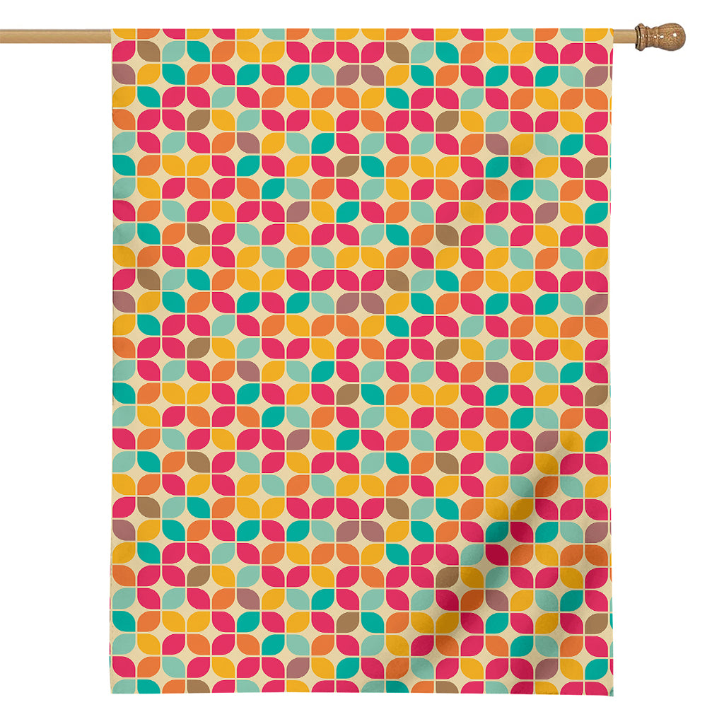 Retro Geometric Rounded Square Print House Flag