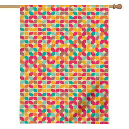 Retro Geometric Rounded Square Print House Flag