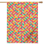 Retro Geometric Rounded Square Print House Flag