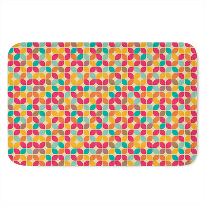 Retro Geometric Rounded Square Print Indoor Door Mat