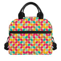 Retro Geometric Rounded Square Print Insulated Lunch Bag