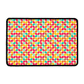 Retro Geometric Rounded Square Print Kitchen Mat