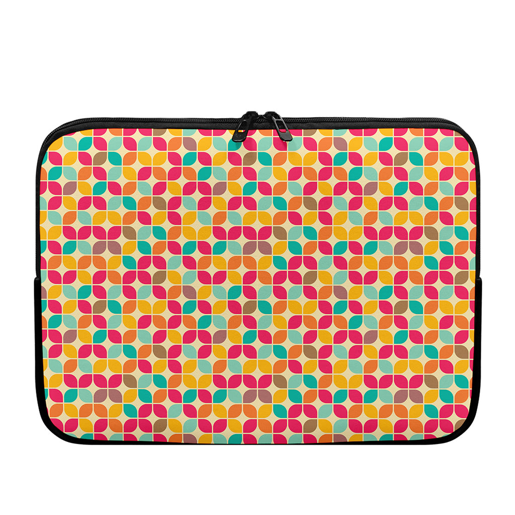 Retro Geometric Rounded Square Print Laptop Sleeve
