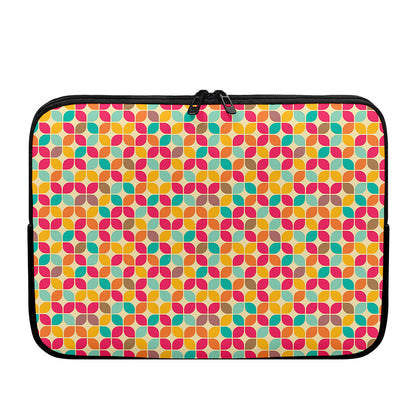 Retro Geometric Rounded Square Print Laptop Sleeve