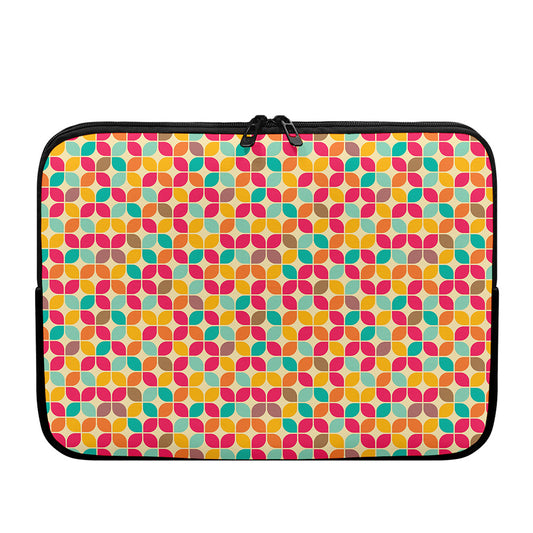 Retro Geometric Rounded Square Print Laptop Sleeve