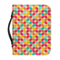 Retro Geometric Rounded Square Print Leather Bible Cover