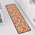 Retro Geometric Rounded Square Print Long Kitchen Mat