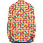 Retro Geometric Rounded Square Print Long Sleeve Baseball Jersey