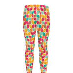 Retro Geometric Rounded Square Print Men's leggings